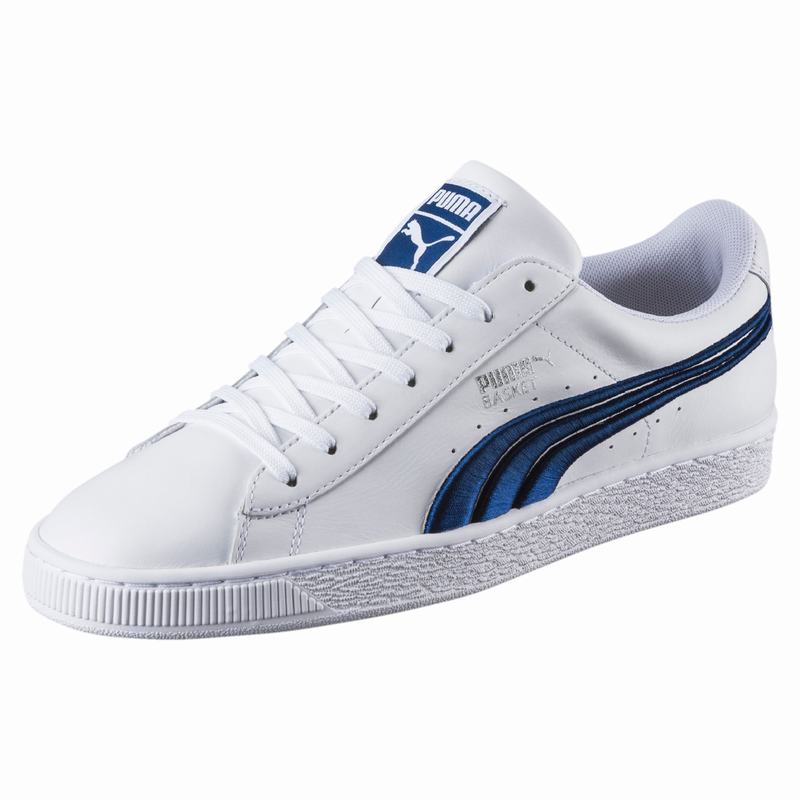 puma blanche et bleu